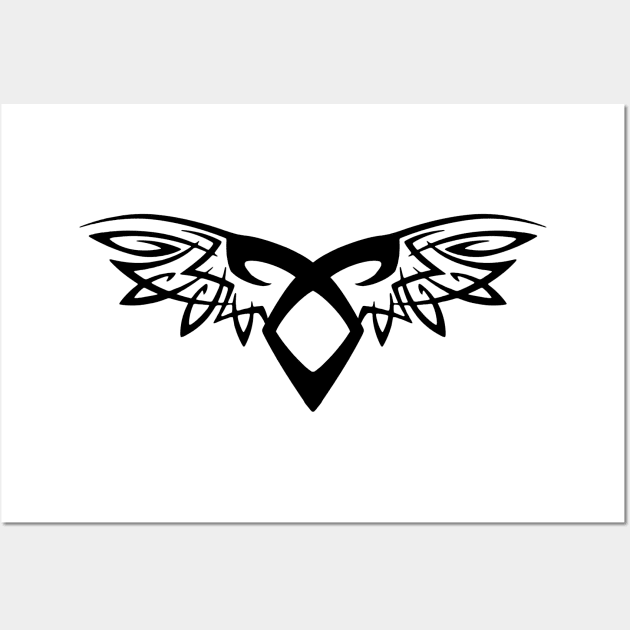 Shadowhunters rune - angelic power rune with tribal wings (black) - Clary, Alec, Jace, Izzy, Magnus | Mundane Wall Art by Vane22april